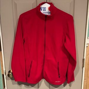 woMen's Red Fleece Jacket eddie bauer